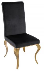 Noble Home Černá sametová židle Modern Barock