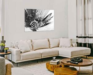 Černobílý obraz na zeď Květ