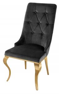 Židle MODERN BAROCCO GOLD S RUKOJETÍ černá samet Nábytek | Jídelní prostory | Jídelní židle | Všechny jídelní židle
