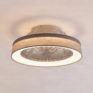 Stropní ventilátor Mace s LED osvětlením, šedý, tichý, DC, Ø 48 cm, CCT – Lindby Lindby, Mace, stmívatelné, Obývací pokoj, Plast, Moderní