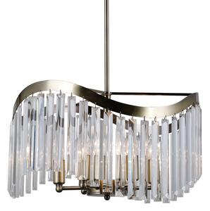 ITALUX PND-44544-6 Sabriga křišťálové závěsné svítidlo 6xE14 D480mm starožitná mosaz