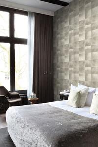 Vliesová tapeta na zeď šedá, čtvercový vzor imitace kožešiny 347323, Luxury Skins, Origin