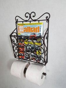 Kovový držák toaletního papíru se zásobníkem na časopisy