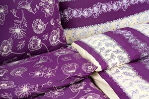 Stanex Ložní povlečení bavlněné purple (LS199) rozměr: 140 x 220 + 90 x 70, Zapínání: Zip