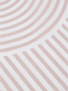 Růžovo-bílé povlečení na jednolůžko z ranforce bavlny Westwing Collection Arcs, 155 x 220 cm