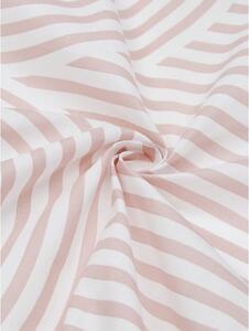 Růžovo-bílé povlečení na jednolůžko z ranforce bavlny Westwing Collection Arcs, 155 x 220 cm