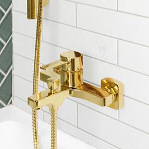 Invena Glamour vanová baterie na stěnu zlatá BW-02-009