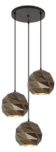 ITALUX PND-2424-3S-GR+GD Palermo závěsné svítidlo 3xE27 D490mm antracit