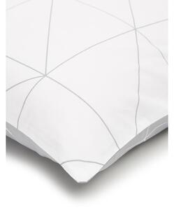 Bílo-šedé povlečení na dvoulůžko z ranforce bavlny by46 Marla, 200 x 200 cm