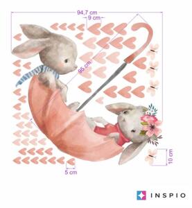 INSPIO-textilní přelepitelná samolepka - Samolepky na zeď dětské - Zajíčci na deštníku
