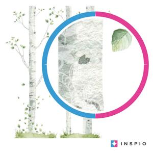 INSPIO-textilní přelepitelná samolepka - Samolepka na zeď - Břízy s ptáčky