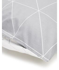 Bílo-šedé povlečení na dvoulůžko z ranforce bavlny by46 Marla, 200 x 200 cm