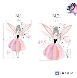INSPIO-textilní přelepitelná samolepka - Dětské samolepky na zeď - Kouzelné víly pro princezny
