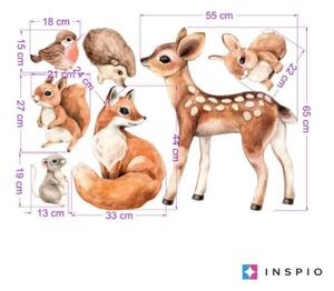 INSPIO-textilní přelepitelná samolepka - Samolepky na zeď dětské - Lesní zvířátka