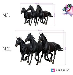 INSPIO-textilní přelepitelná samolepka - Samolepka na zeď - Tři černé koně