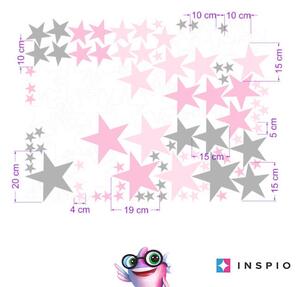 INSPIO-textilní přelepitelná samolepka - Dětské samolepky na zeď - Růžové souhvězdí