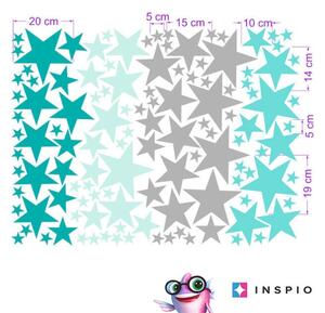 INSPIO-textilní přelepitelná samolepka - Samolepky na zdi - Tyrkysové souhvězdí