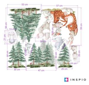 INSPIO-textilní přelepitelná samolepka - Dětské samolepky na zeď - Lesní zvířátka