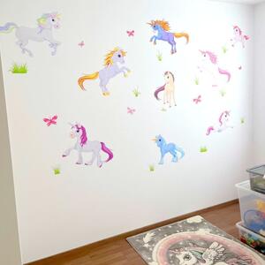INSPIO-textilní přelepitelná samolepka - Dětské samolepky na zeď - Unicorns