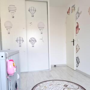INSPIO-textilní přelepitelná samolepka - Samolepky do dětského pokoje - Šedé horkovzdušné balóny