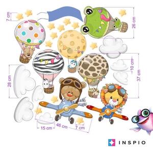 INSPIO-textilní přelepitelná samolepka - Dětské samolepky na zeď - Barevné zvířecí samolepky se jménem dítěte