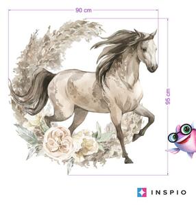 INSPIO-textilní přelepitelná samolepka - Samolepky na zeď - Hnědý kůň v boho stylu