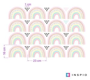 INSPIO-textilní přelepitelná samolepka - Samolepky na zeď pro holčičky - Pastelové duhy s puntíky