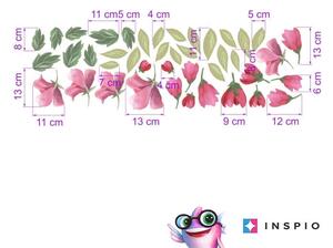 INSPIO-textilní přelepitelná samolepka - Samolepky na zeď - Růžové květiny