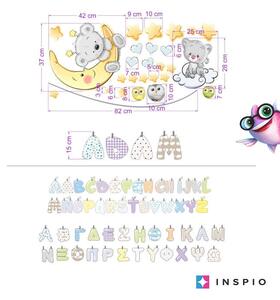 INSPIO-textilní přelepitelná samolepka - Dětské samolepky na zeď - Zvířátka se jménem pro kluky