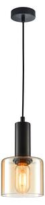 ITALUX PND-65342-1-BK+AMB Santia závěsné svítidlo 1xE27 D120mm černá, jantarová