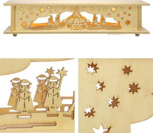 Nexos 65853 Vánoční dřevěná dekorace, 10 LED