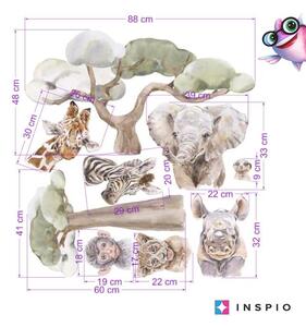 INSPIO-textilní přelepitelná samolepka - Samolepky na zeď pro děti - Malé safari zvířátka
