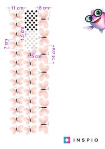 INSPIO-textilní přelepitelná samolepka - Dětské samolepky na zeď - Růžoví motýlci