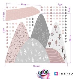 INSPIO-textilní přelepitelná samolepka - Samolepky na zeď pro dívky - Kopce plné rostlinek