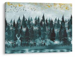 Obraz - Zvířata v lese (70x50 cm)