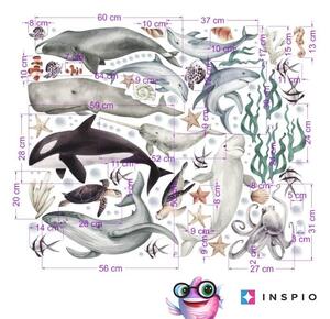 INSPIO-textilní přelepitelná samolepka - Samolepky do dětského pokoje - Podmořský svět