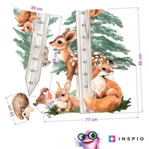 INSPIO-textilní přelepitelná samolepka - Nálepka metr na zeď - Forest a zvířátka z lesa