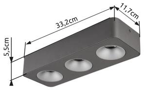 Globo 43100-3 - LED Stropní svítidlo HANGARAU LED/14W/230V 11,7x33,2 cm