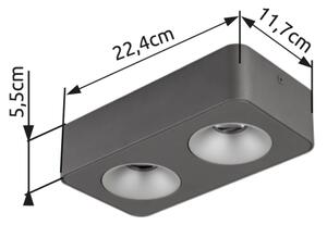 Globo 43100-2 - LED Stropní svítidlo HANGARAU LED/11W/230V 11,7x22,4 cm