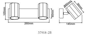 Globo 57918-2B - Bodové svítidlo JAMES 2xGU10/25W/230V černá