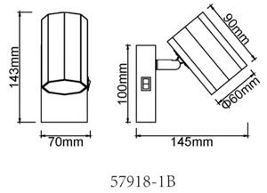 Globo 57918-1B - Nástěnné bodové svítidlo JAMES 1xGU10/25W/230V černá