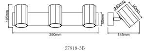Globo 57918-3B - Bodové svítidlo JAMES 3xGU10/25W/230V černá