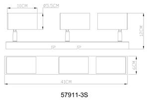 Globo 57911-3S - Bodové svítidlo ROBBY 3xGU10/25W/230V