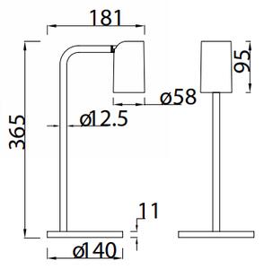 Mantra 7520 Sal, bílá stolní lampa s otočnou hlavou 1xGU10, výška 36,5cm