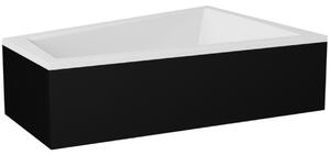 Besco Krycí panel k asymetrické vaně Intima Duo Black P 170x125 (180x125), černý Barva: Černá mat, Rozměry (cm): 180x125