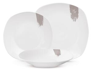 Jídelní sada talířů 18 ks Taupe Collection bílá-šedá
