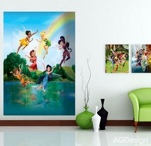 Dětská vliesová fototapeta na zeď - FTDN XL 5130, Disney, Víly u duhy, 180 x 202 cm, AG Design