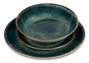 Jídelní sada talířů 18 ks Matte Green Collection zelená