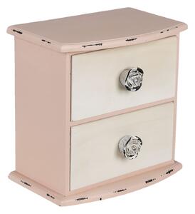 Růžová skříňka s bílými šuplíčky Lauren - 20*13*20 cm