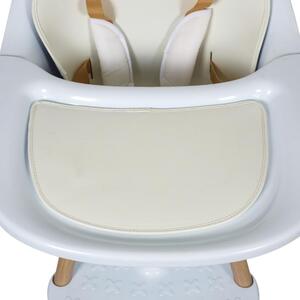 Bílá kovová jídelní židlička Quax Ultimo 62 - 92 cm s bukovou podnoží